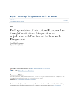 De-Fragmentation of International Economic Law