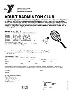 2017 Badminton Registration Information