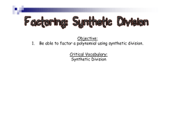 Factoring Synthetic Division [Compatibility Mode]