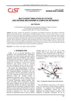 multi-agent simulation of attacks and defense mechanisms in