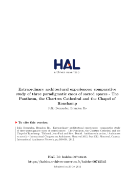 Extraordinary architectural experiences - Hal-SHS