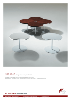 MISSING Design Fletcher Vaughan &copy; 2005 Is a versatile