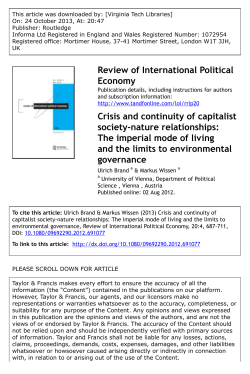 Crisis and continuity of capitalist society