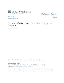 Couch v. United States - Protection of Taxpayers