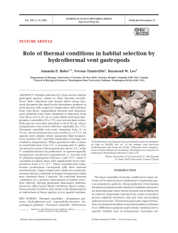 Role of thermal conditions in habitat selection by hydrothermal vent