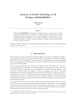 Analysis of Stable Matchings in R: Package
