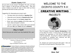 creative writing - Cooperative Extension County Offices