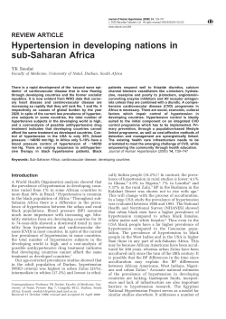 Hypertension in developing nations in sub-Saharan Africa
