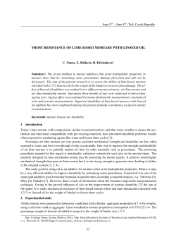frost resistance of lime-based mortars with linseed oil