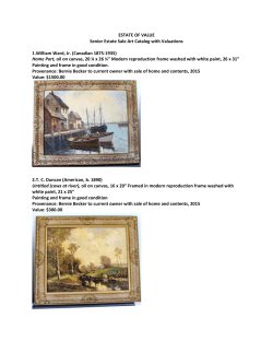 ESTATE OF VALUE Senior Estate Sale Art Catalog with Valuations