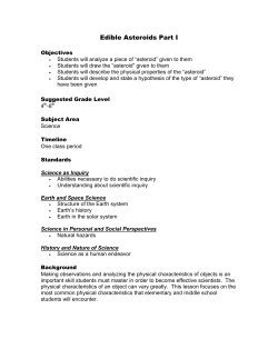 Edible Asteroids - American Geosciences Institute