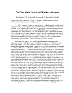 COCONet White Paper for CGPS sites in Panama