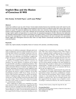 Implicit Bias and the Illusion of Conscious Ill Will