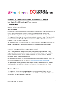 Invitation to Tender for Fourteen: Inclusive Youth Project 1. Introduction