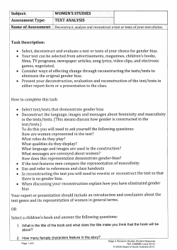 WOMEN`S·STUDIES Assessment Type