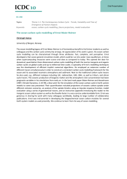The ocean carbon cycle modelling of Ernst Maier-Reimer