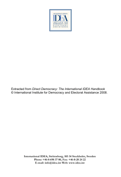 Extracted from Direct Democracy: The International IDEA Handbook