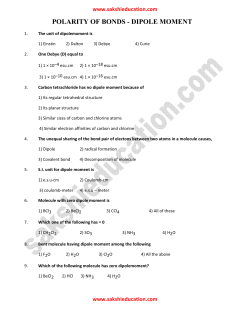 polarity of bonds - dipole moment