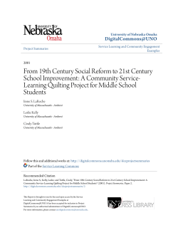 From 19th Century Social Reform to 21st Century School Improvement