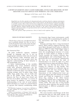 a review of domestic dogs - Society for the Experimental Analysis of