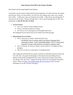 Saint Susanna School 8th Grade Summer Reading Dear Parents
