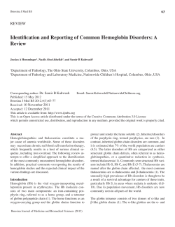 Identification and Reporting of Common Hemoglobin Disorders: A
