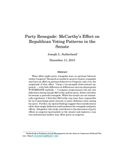 Party Renegade: McCarthy`s Effect on Republican