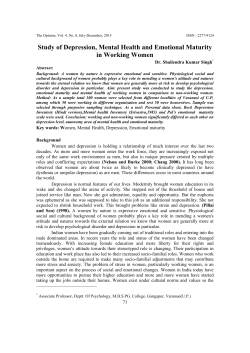 Study of Depression, Mental Health and Emotional Maturity in