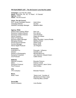 PR FILM CREDIT LIST &ndash; The Ad Council `Love Has No