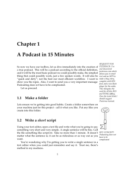 Chapter 1 A Podcast in 15 Minutes