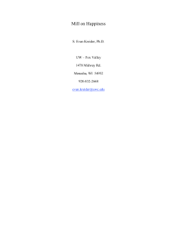 Mill on Happiness - University of Colorado Boulder