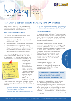 Introduction to Harmony in the Workplace