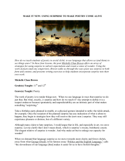 Making It New: Using Surprise To Make Poetry Come Alive