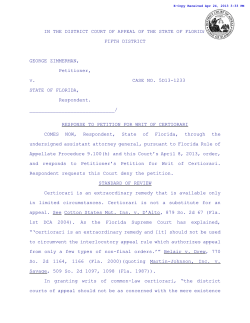IN THE DISTRICT COURT OF APPEAL OF THE STATE OF
