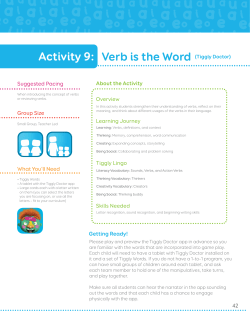 Activity 9: Verb is the Word