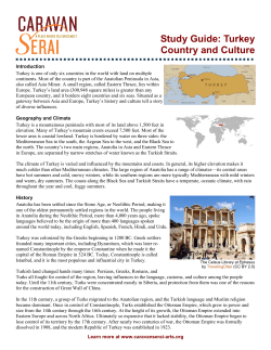 Study Guide: Turkey Country and Culture