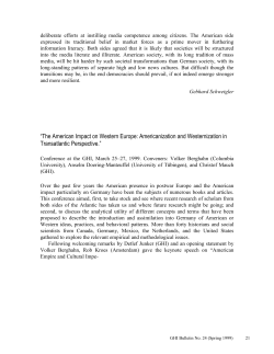 &ldquo;The American Impact on Western Europe: Americanization and