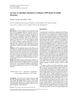 An easy to calculate equation to estimate GFR