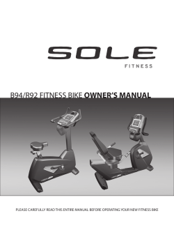 b94/r92 fitness bike owner`s manual