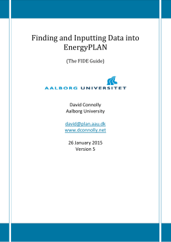 Finding and Inputting Data into EnergyPLAN