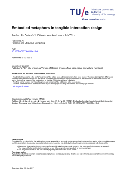 Embodied metaphors in tangible interaction design