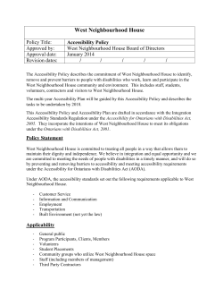 Accessibility Policy - West Neighbourhood House