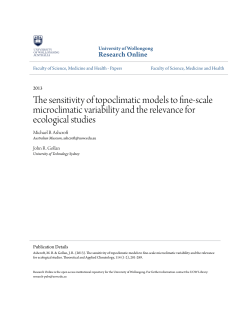 The sensitivity of topoclimatic models to fine