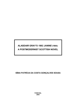 alasdair gray`s 1982 janine (1984): a postmodernist scottish novel