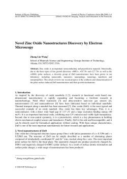 Novel Zinc Oxide Nanostructures Discovery by Electron Microscopy