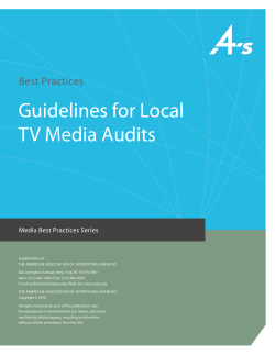 Guidelines for Local TV Media Audits