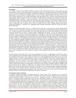 Introduction At a number of shrines in the lowlands of Pakistan