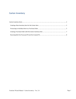 Carton Inventory - Furniture Wizard