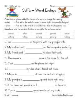 Suffix Word Endings