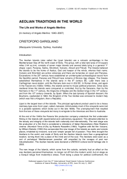 aeolian traditions in the world